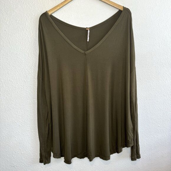 Free People Tops - Free People Olive Oversized Moonshine Tunic Women’s Medium Long Sleeve Top